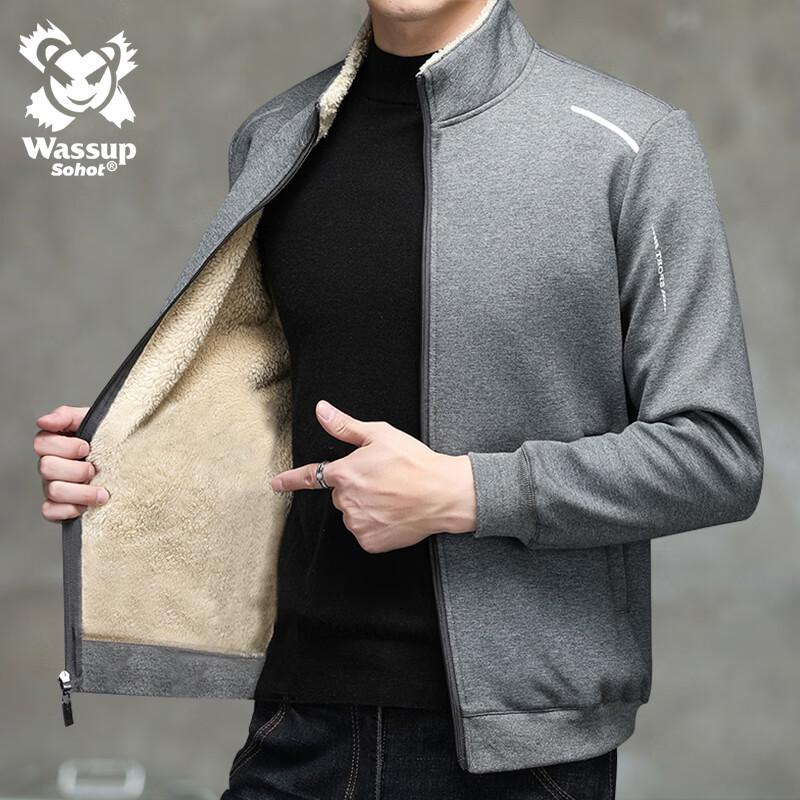 

Wassup Sohot Men s Fleece Lined Cardigan Jacket 4XL