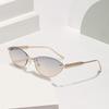 Trendy Unisex Cat Eye Sunglasses with Metal Rivet Legs - Kuaishou Style