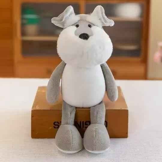 Mignon Peluche Jouets en Peluche Réaliste Lion Singe Éléphant Girafe Raton Laveur Renard Animaux de la Forêt Peluche Cadeaux d'Anniversaire Pour Enfants 25cm gris foncé