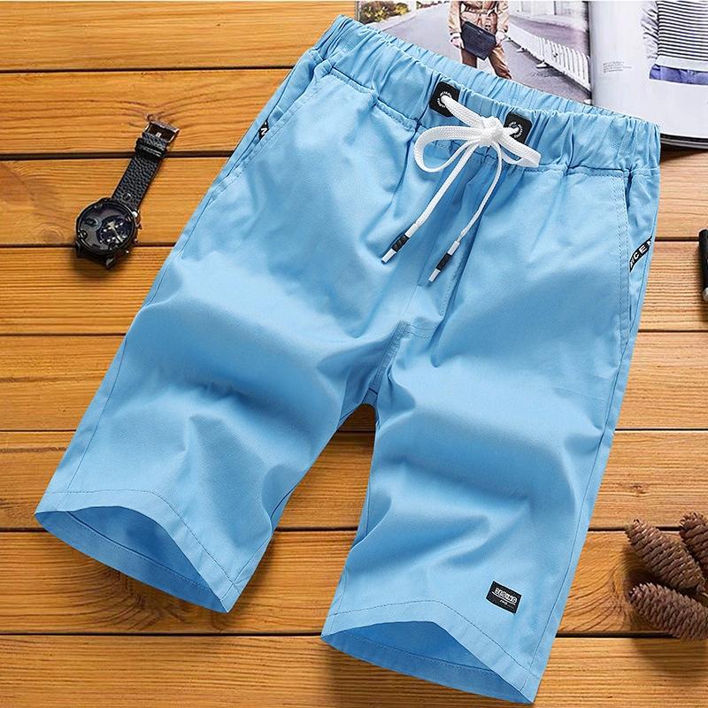 Men's Cotton Linen Shorts Beach Pants Male Summer Breathable Solid Color Trousers Fitness Streetwear