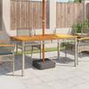 Garden Table Gray 140 X 80 X 75 Cm Poly Rattan Acacia Wood
