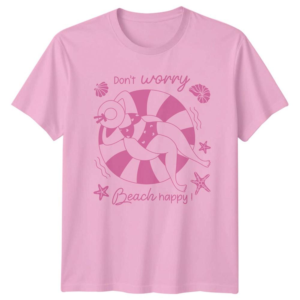 Dont Worry Beach Happy Beach Travel Unisexs TShirt Unisexs Graphic Tee Unisex