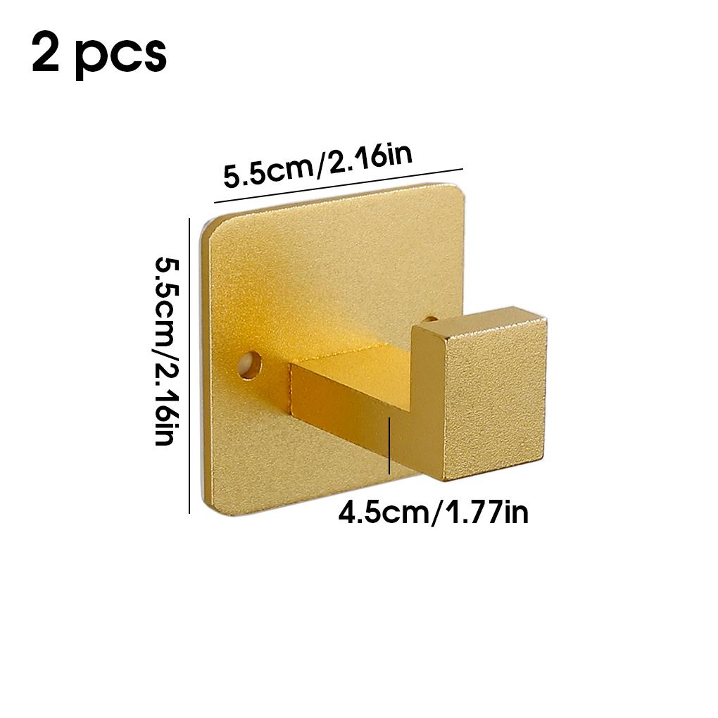 2 Pieces Robe Bathrobe Hook Wall-mounted Kitchen Closet Bathroom Washroom Hangers Clothes Handbag Hanging Holder Bracket