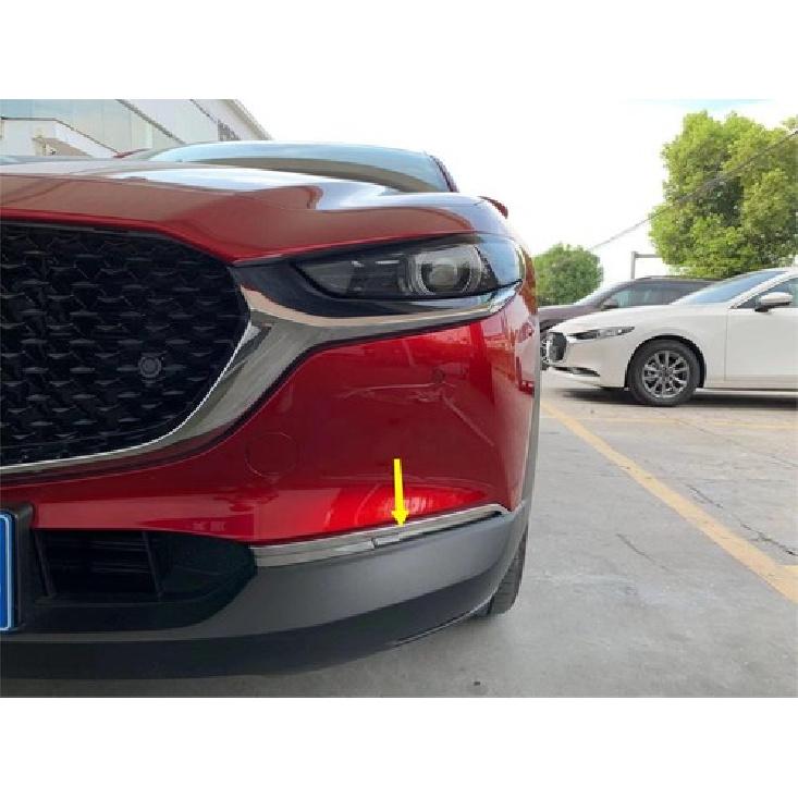 Chrome Front Fog Light Stripe Frame Cover Trim For -2025 Mazda CX-30 CX30