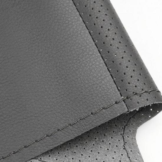 DIY Black Leather Steering Wheel Cover For Isuzu D-Max MU-X 2013 2014 2015 2016