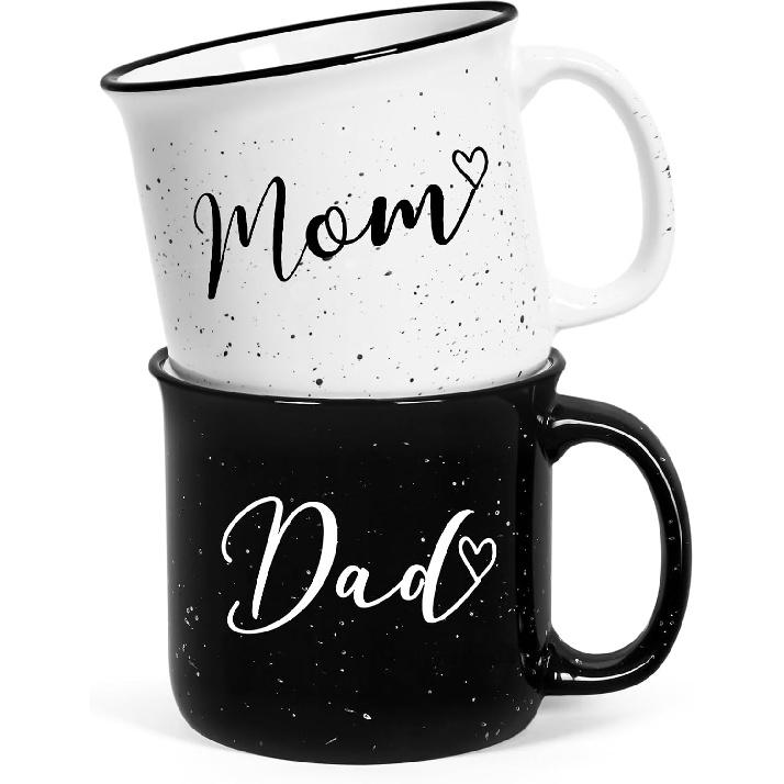 YHRJWN Mom and Dad Gifts, Gifts for Mom Dad from Daughter Son, Mom and Dad Mugs Set of 2, New Parents Gifts for Couples, Mothers Day Fathers Day