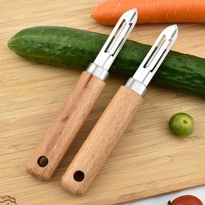 Stainless Steel Peelers Cutter Slicer Apple Fruit Veggie Potato Vegetable Peeler For Kitchen Utensils Non-Slip Wooden Handle