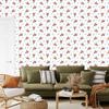 Deer wallpaper white, light gray and red 50x1000