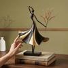 Wrought Iron Long Skirt Woman Figurine Accessories Home Livingroom Table Metal Statue Ornament Store Office Sculpture Decoration