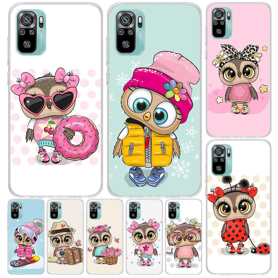 Cute Owl Hearts Lover Cover For Xiaomi Redmi Note 14 13 12S 12 11 Pro Plus Phone Case 11S 10S 10 11E 11T 14Pro 13Pro Print Coque