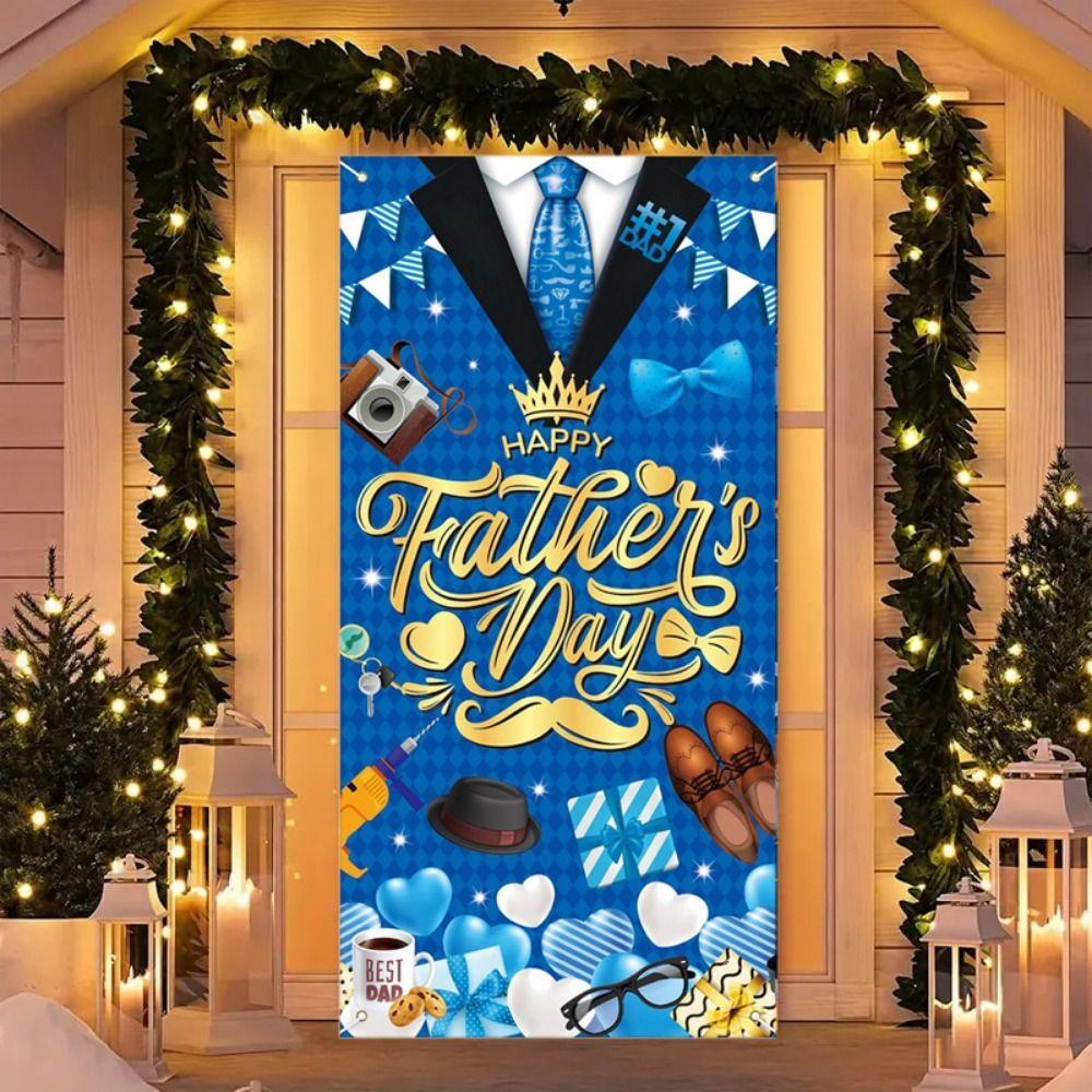 

Polyester Happy Father s Day Background Celebrate Party Photography Backdrop Photo Booth синій