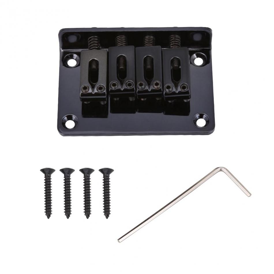 4-String Saddle Bridge Durable Fixed Bridge Replacement Parts for Cigarbox Guitar Electric Guitars Bass Ukulele