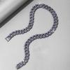 Fashion Jewelry Purple Love Full Diamond Pendant Cuban Chain Hip Hop Broken Heart Pendant Chain