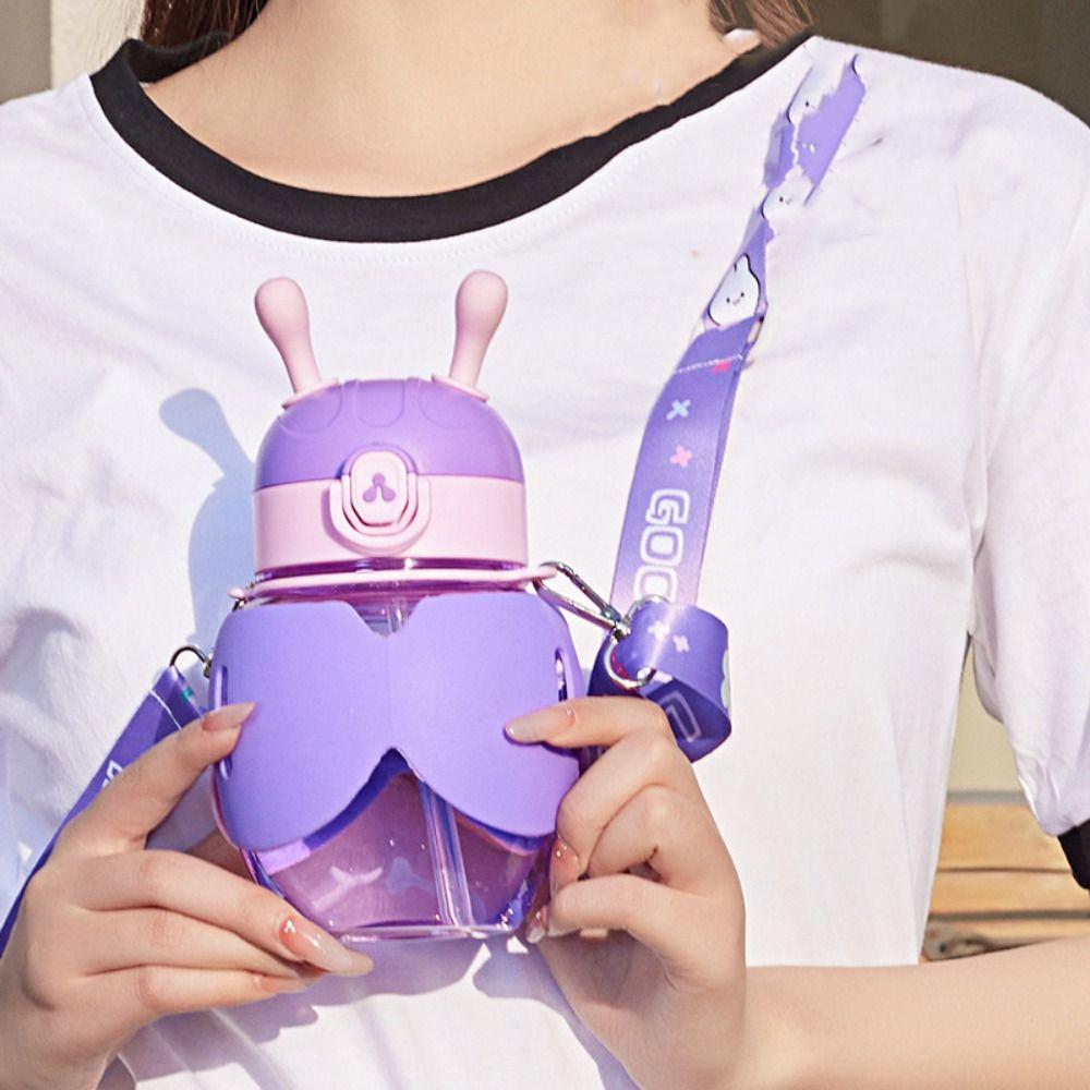 Cartoon Little Bee Water Cup Plastic Water Bottle Convenient Tea Kettle  Fitness