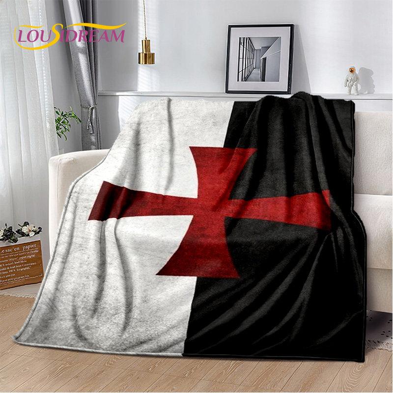 Cavalier Knight Templier Crusaders Joc pătură moale de pluș, pătură de flanel pătură pentru sufragerie dormitor pat canapea picnic