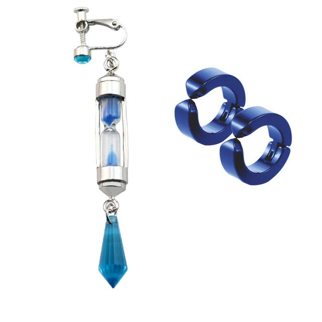Anime Vanitas Earrings The Case Study of Vanitas No Karte Props Hourglass Earrings Blue Ear Clip Set Cosplay Jewelry For Fans