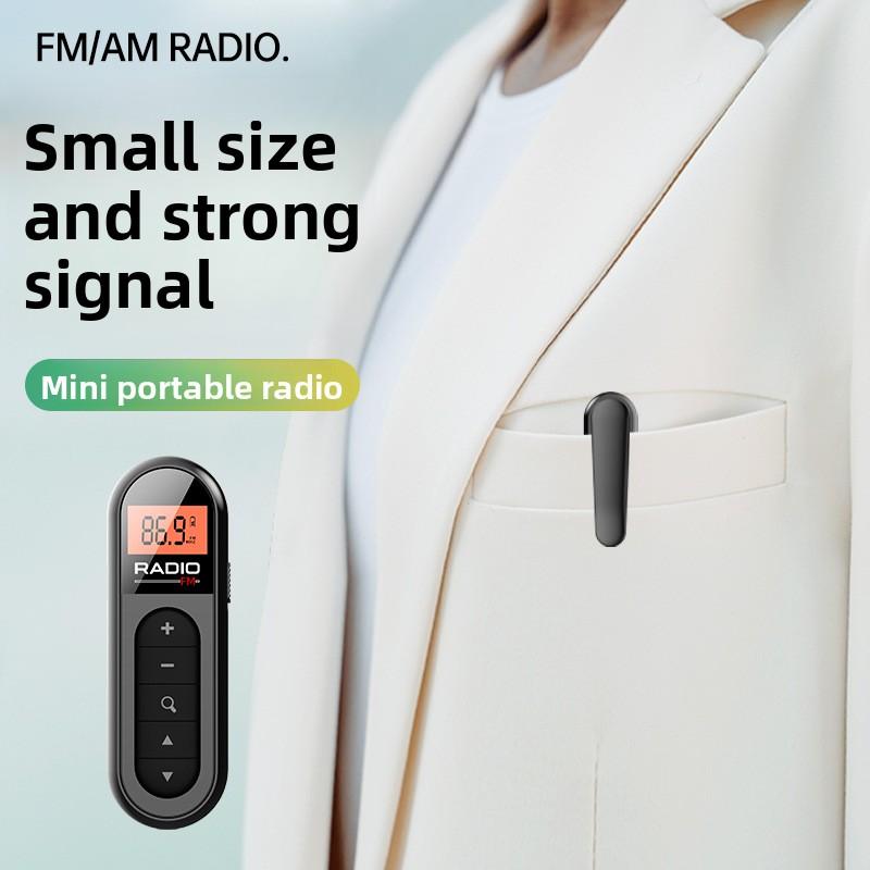 

Перезаряжаемое Мини Мини Радио Маленькое Карманное Маленькое Портативное Для Пожилого Человека FM Диапазон Зажим для Спины Встреча