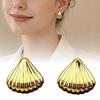 1 Pair Shell Earrings for Women, Chunky Vintage Ribbed Shell Shaped Earrings, Summer Beach Jewelry Gifts