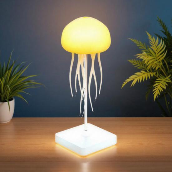 Floating Jellyfish Lamp Gradient Dimming Voice And Sound Interactive Control Night Light Rechargeable USB Type-C Color Changing Mood Lamp for Bedroom