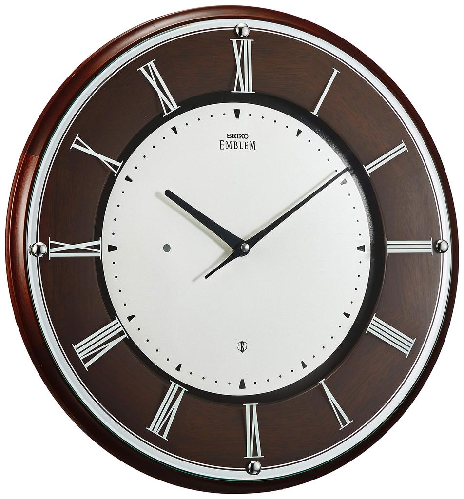 Seiko Clock Wall Clock Tea Wood Diameter 340x34mm Radio Analog SEIKO EMBLEM HS540B
