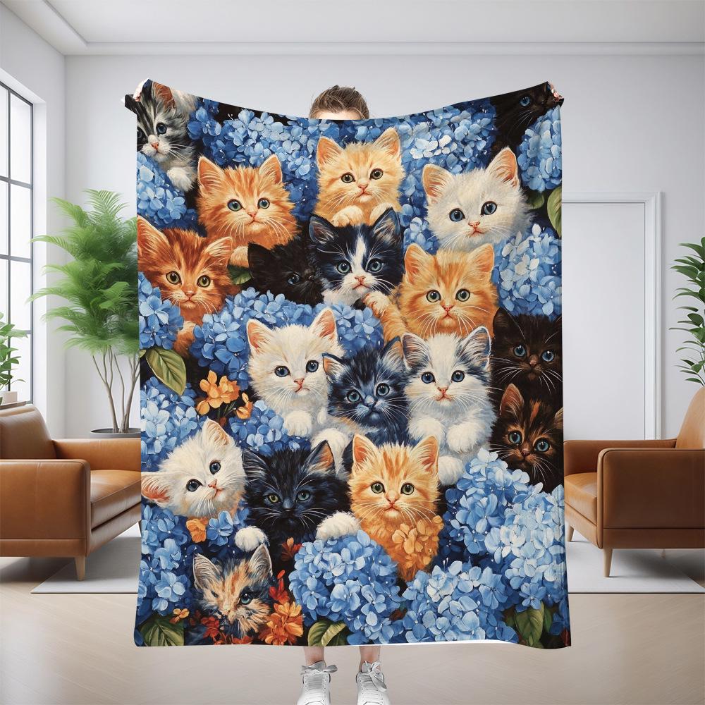 Pătură canapea pisică personalizată: Flanel gros cu imprimeu digital