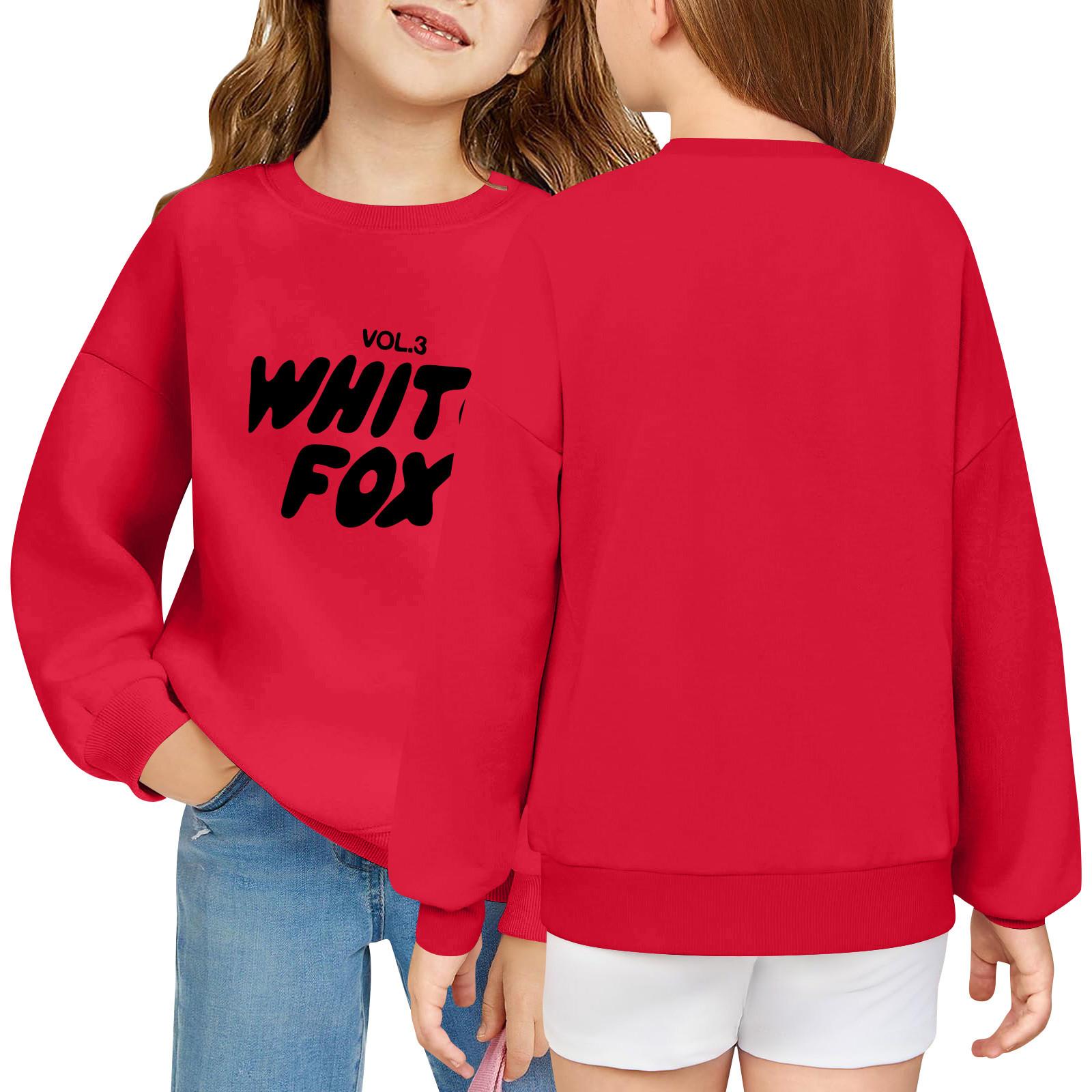 

Детский пуловер свободного кроя с длинным рукавом, с принтом букв и круглым вырезом 150