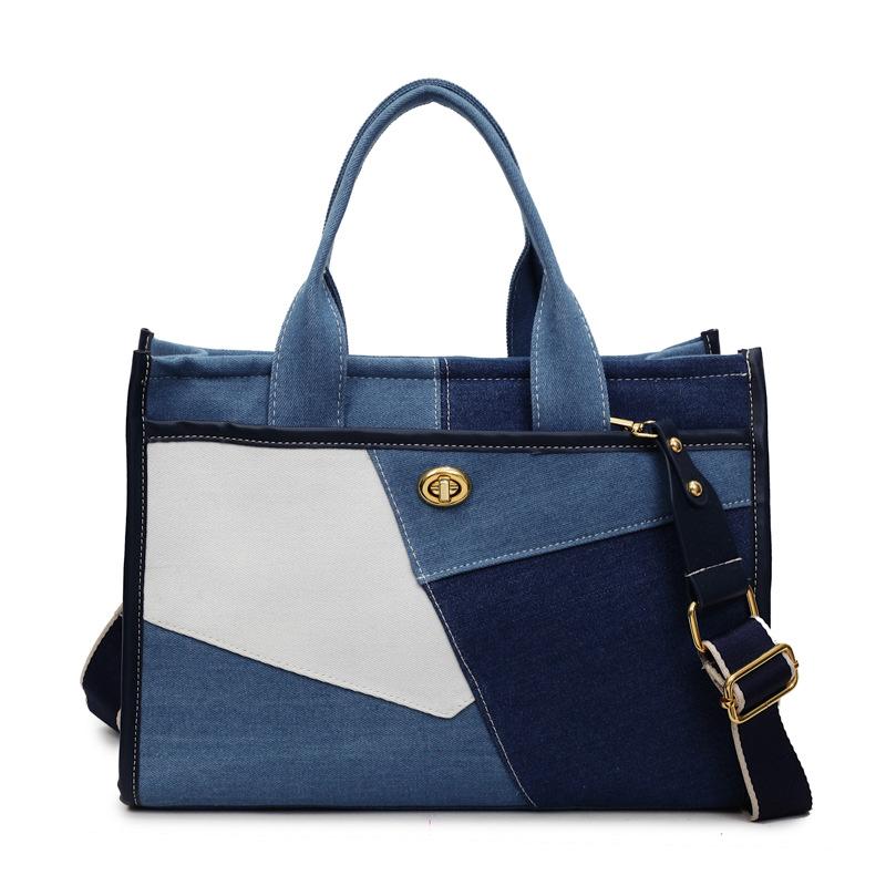 Patchwork Handbag Women's Contrast Color Stitching Shoulder Crossbody Bag Commuter Tote Bag
