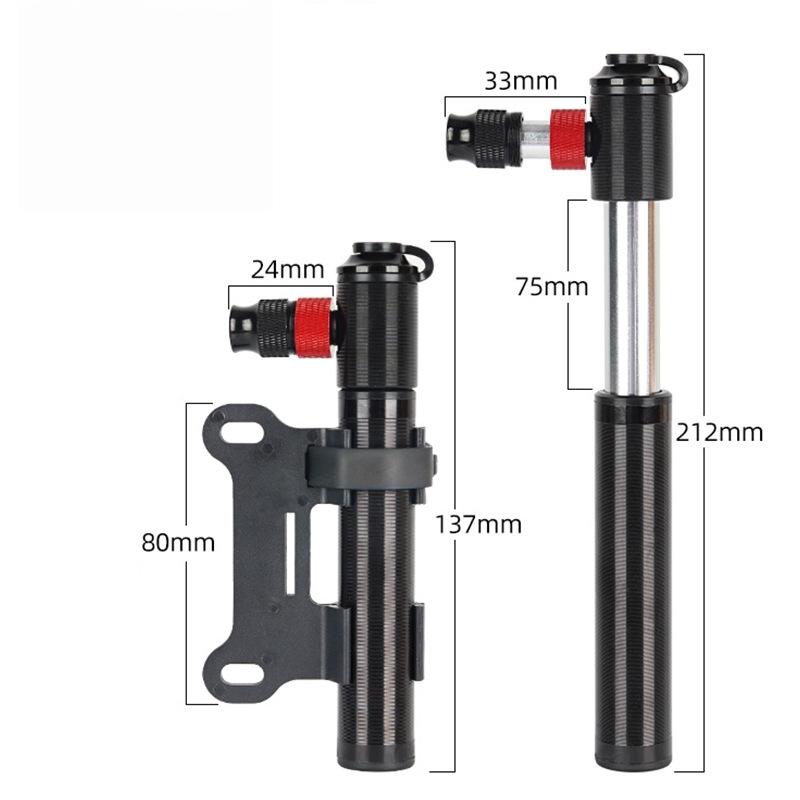 Mini Bicycle Air Pump 100PSI with Snap-on Nozzle Dual Presta Schrader Valve Ultra Compact for Road and Mountain Bike Maintenance
