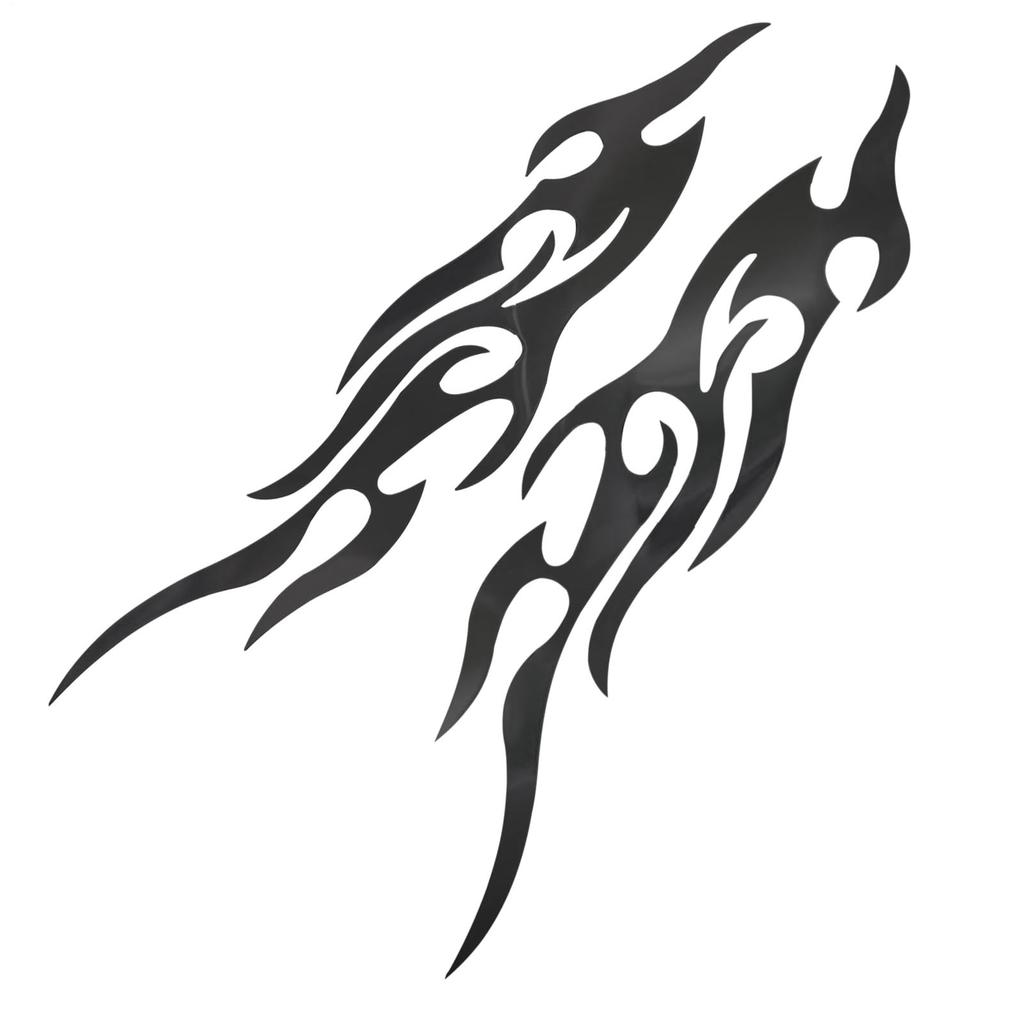 Motorcycle Decal - Flames Design Car Decal Sticker - 2 Pack Waterproof Emblem for