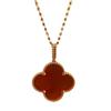 Large Flower Double-sided Four-leaf Clover Necklace for Women Natural White Mother-of-pearl Carnelian Sweater Chain