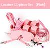 10-Piece Leather BDSM Bondage Restraint Set Handcuffs Blindfold Whip Training Punishment for Women Couples Adult Kinky Sex Toys