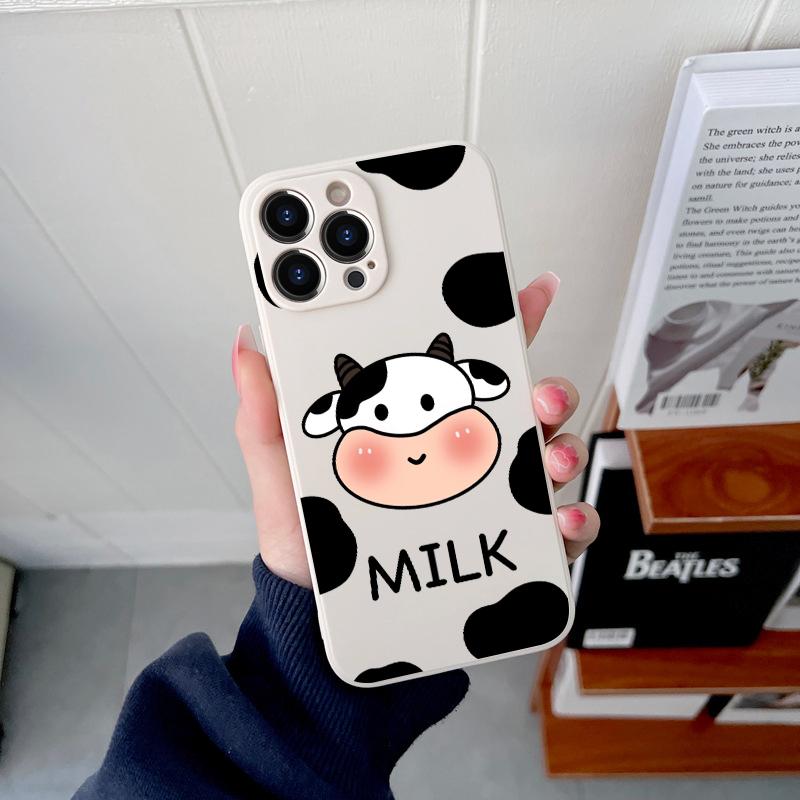 

Милый принт коровы Fundas оригинальный квадратный жидкий силиконовый чехол для телефона iPhone 14 11 12 13 Pro Max Mini X XS XR 7 8 Plus DIY чехол iPhone 14 Pro