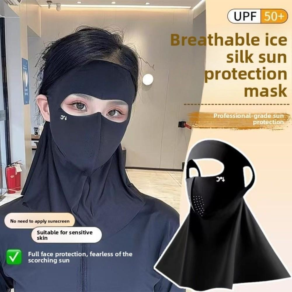 UPF 50+ Vollgesichtsmasken-Abdeckung Sonnenschutz Nackenwickel-Abdeckung Eis-Seiden-Gesichtsschleier für Männer Frauen