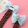 2pcs Synthetic Cartoon Bow Ponytail Snowflake Kids Ponytail Princess Girls Braids Wig  Party
