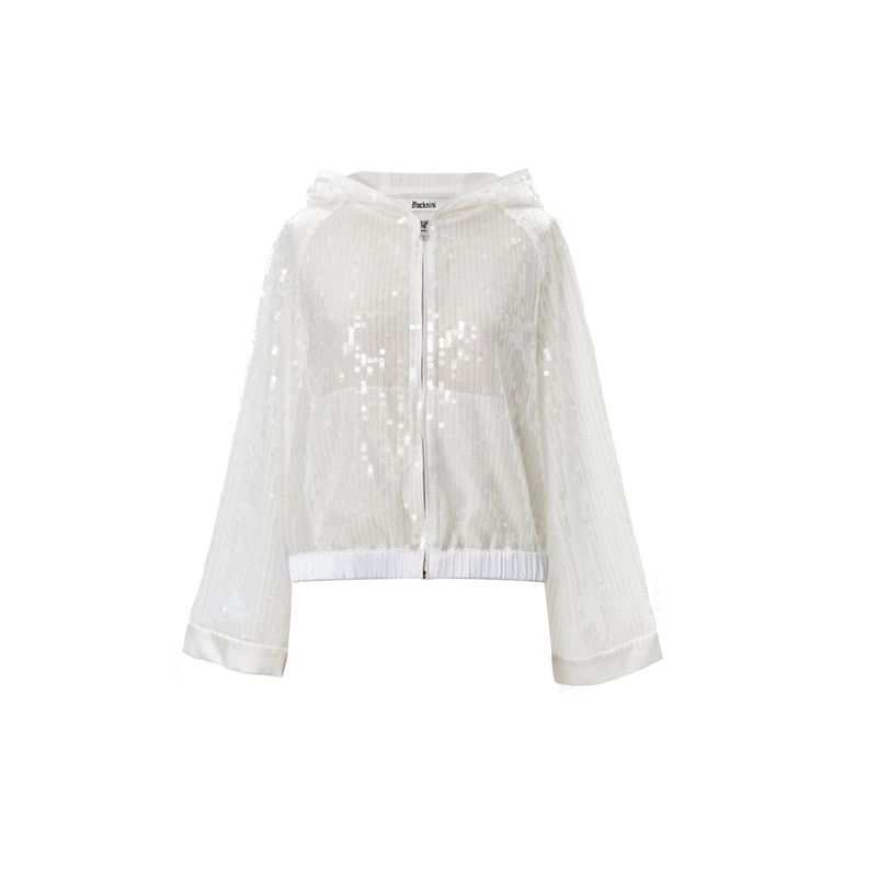 

Blacknini Инь WAF/ Дневные ряби Тяжелый вес Вышивка Бисер Кружево Капюшон Верхняя одежда White(In stock) L