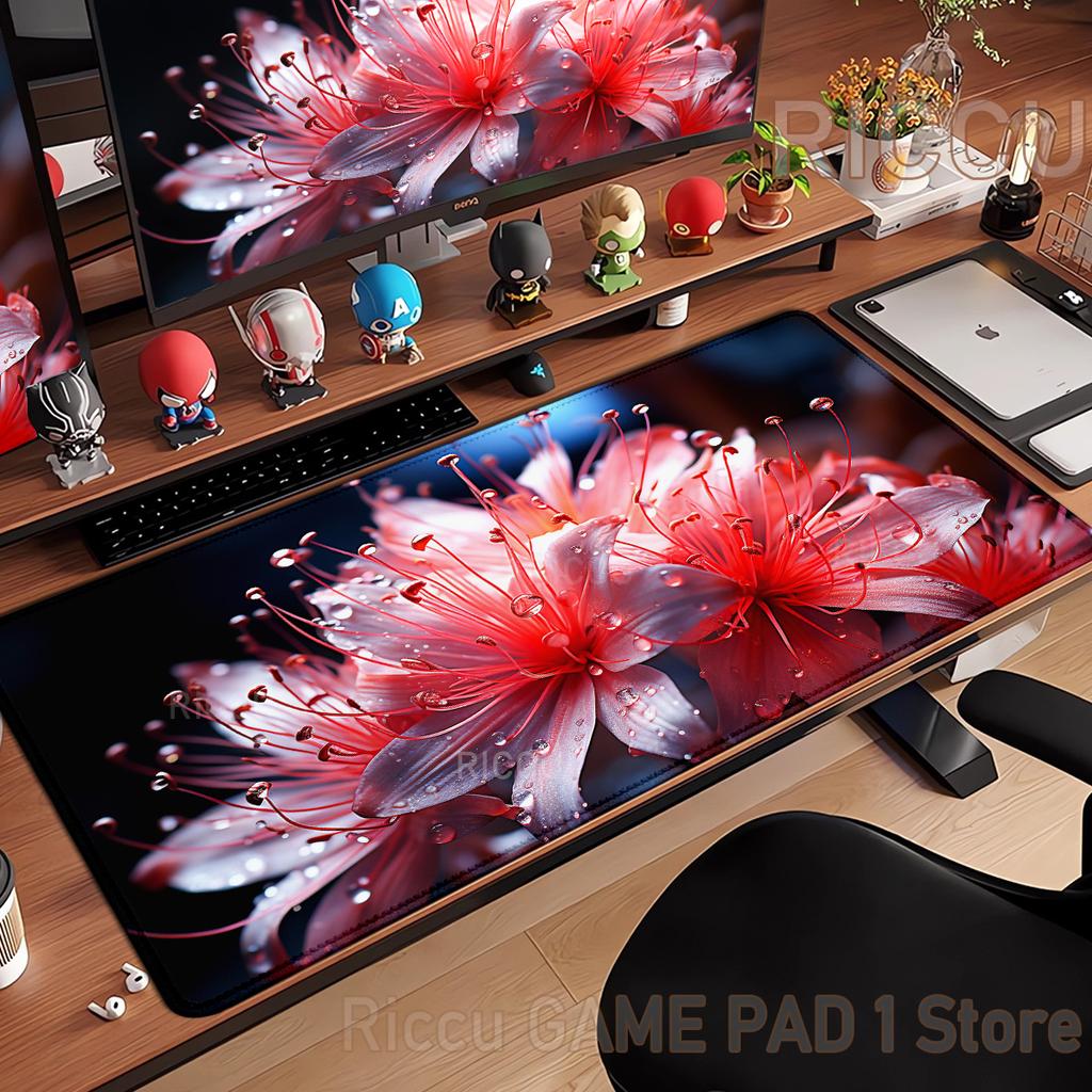 PC peripherals Anime vivid glass flower Mouse pad Desk XXL 400x800x2mm Gamer Keyboard Laptop Carpet Esports Non-slip rubber mat