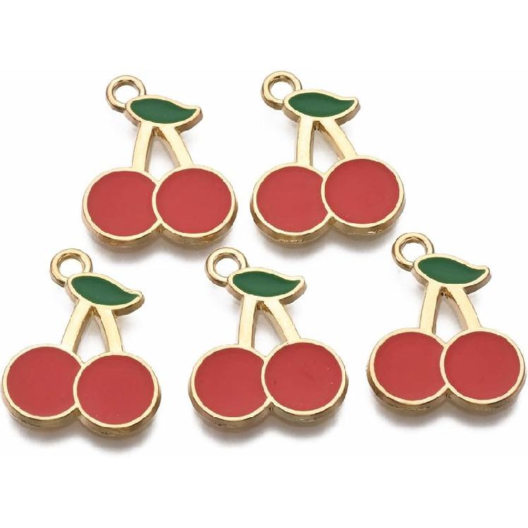KitBeads 100pcs Enamel Red Heart Charms Mini Valentine's Day Love Heart Shaped Charms for Jewelry Making Bulk