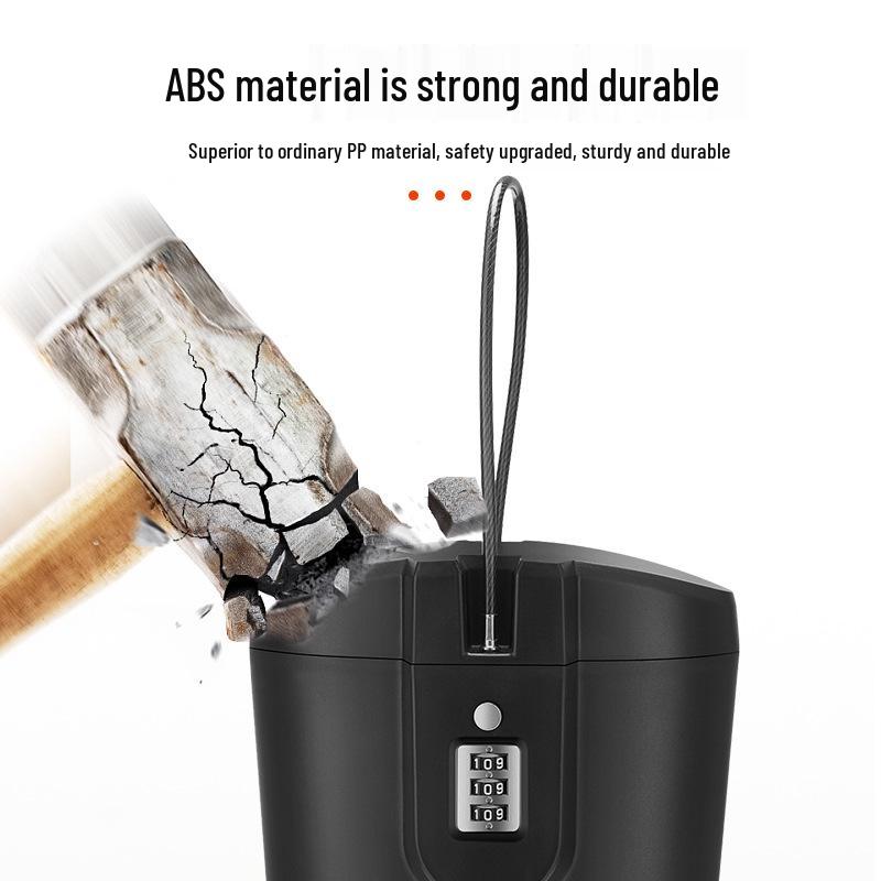 ABS 3-Digit Combination Portable Lock Box for Beach, Hiking, and Outdoor Safety.