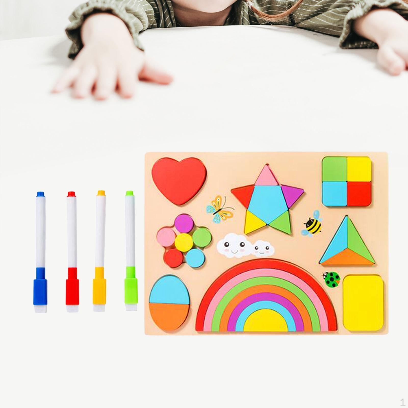 

Деревянная доска-головоломка, игрушка для распознавания, творческий подарок, дошкольная мелкая моторика, образовательная