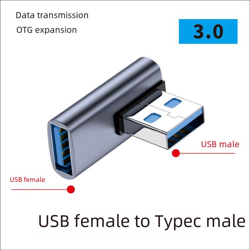 USB Type-C samec na samici 90° pravý úhel vertikální adaptér - kompatibilní s Thunderbolt 3