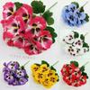 Silk Cloth Artificial Pansy Flowers DIY Phalaenopsis Simulated Rose Bouquet Soft Dyed Edged Flower Bouquet Photography Props