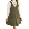 Gonna a coste con spalline a V alla moda 2024 con tasche - Design snellente casual da donna