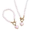 Fashionable Imitation Pearls Necklace Fashion Jewelry Beads Bracelet Adjustable Chain Necklace Present for Fashion Lover