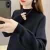Solid Mock Neck Sweater, Versatile Long Sleeve Sweater for Fall & Winter, Women's Clothing
