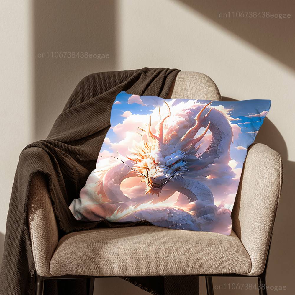 Fashion Dragon Ferocious  Pillow Case Living Room Sofa Cushion Cover Suitable For Home Bedroom Decoration And Protector