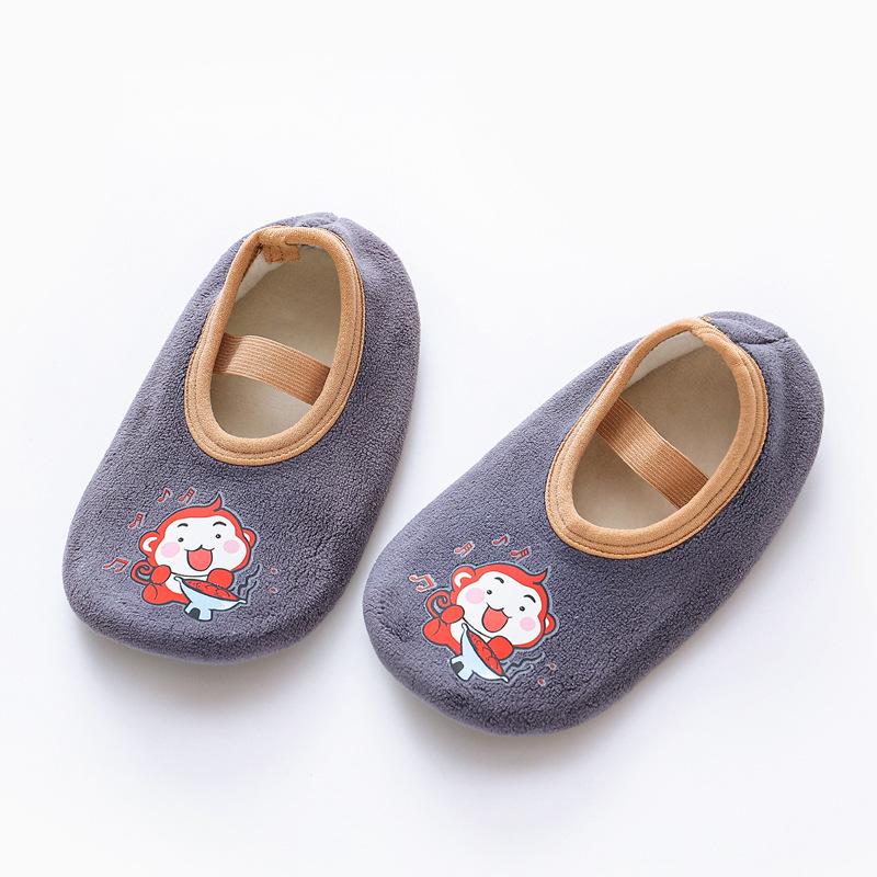 Baby Walking Shoes and Socks, Children's Indoor Anti-slip Soft-soled Fleece Floor Socks, Thick Infant and Toddler Shoes and Socks