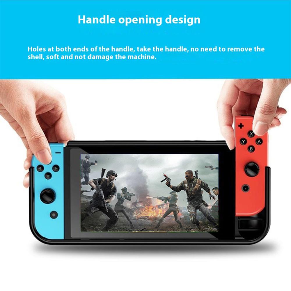 For Nintendo Switch OLED Game Console Case Carbon Fiber Texture Anti Drop Protective Cover with Stand