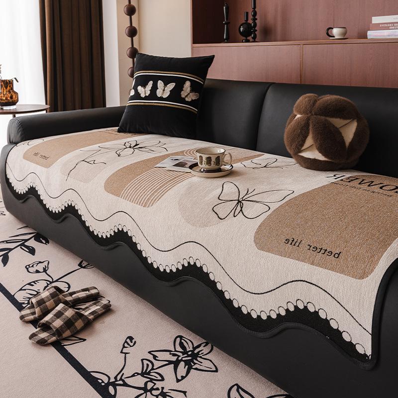 New Medieval Chenille Sofa Cushion, Universal In All Seasons, Special-Shaped Irregular Straight Row Non-Slip Sofa Seat Cushion