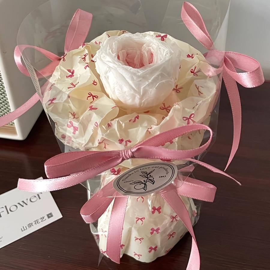 20Pcs/set Soft Thin Paper Bow Pattern Packaging Paper Flower Gift Packaging Paper Christmas Gift Decoration Gift Box Packaging Bouquet Paper