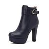 High Heels Women Ankle Boots Side Zip Fall Winter Platform Ladies Boots Large Size Fashion Shoes Black Beige Buckle Short Botas